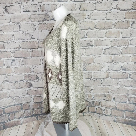 Vintage Angora Button Front Cardigan Sleight of Hand Sage M/L - Picture 9 of 12